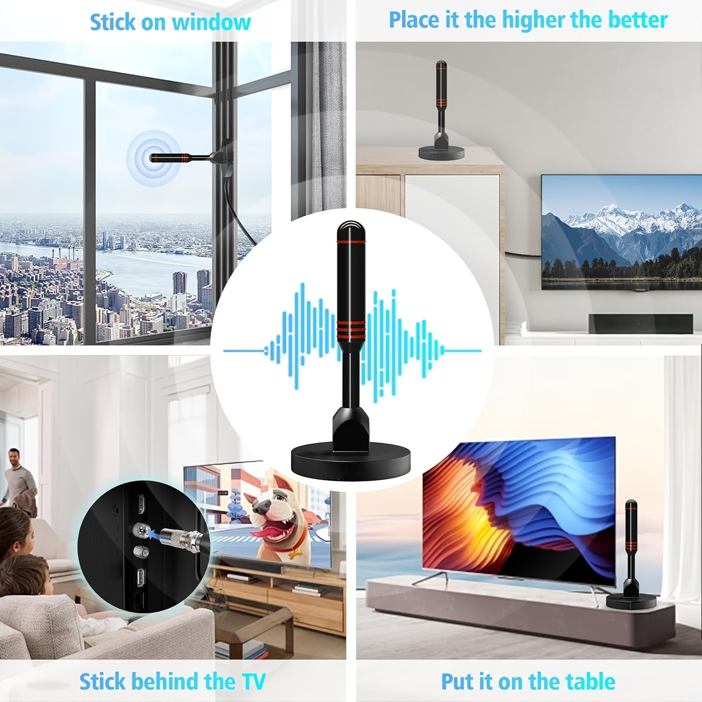 2025 Ultra HD Smart TV Antenna with Magnetic Base - 4K/1080P Digital HDTV| Compatible with Smart TVs | No Monthly Subscription Fees | Design with Magnetic Stand, Antenna For Smart TV
