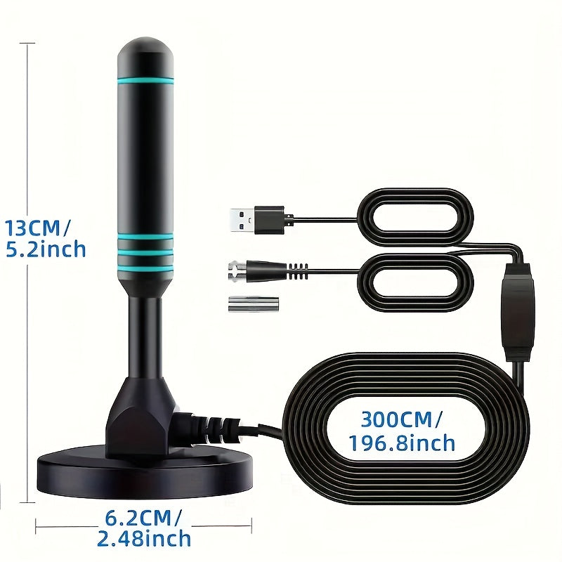Indoor TV Antenna, Maximum Range -360° Signal Reception, Indoor/outdoor Use Supports 4K Ultra-high Definition And 1080P