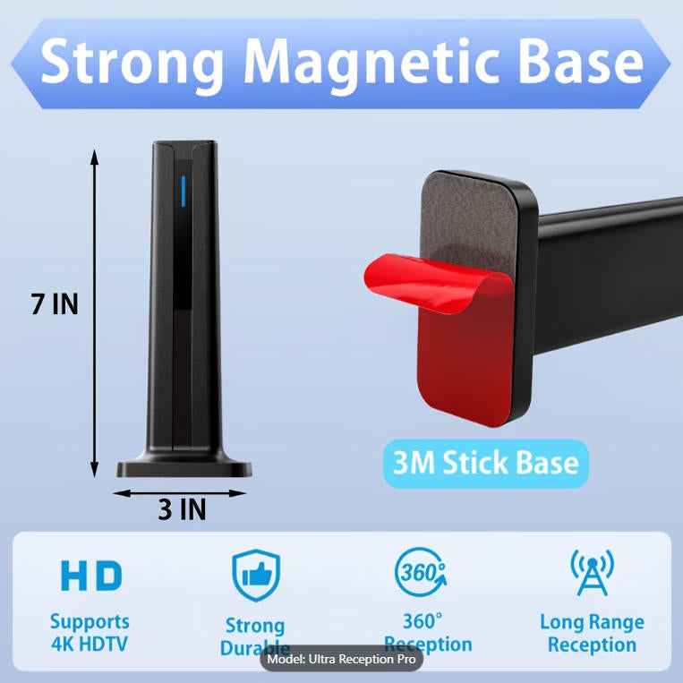 Smart TV Antenna Indoor/Outdoor Long Distance HD 1080P 4K Signal Amplifier, 360° Upgrade Signal Stable Reception Local - All Free Channels