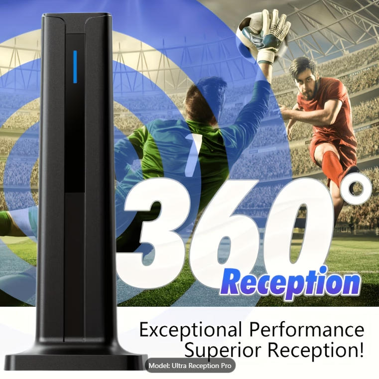 Smart TV Antenna Indoor/Outdoor Long Distance HD 1080P 4K Signal Amplifier, 360° Upgrade Signal Stable Reception Local - All Free Channels