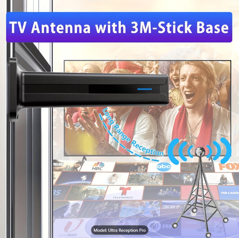 Smart TV Antenna Indoor/Outdoor Long Distance HD 1080P 4K Signal Amplifier, 360° Upgrade Signal Stable Reception Local - All Free Channels