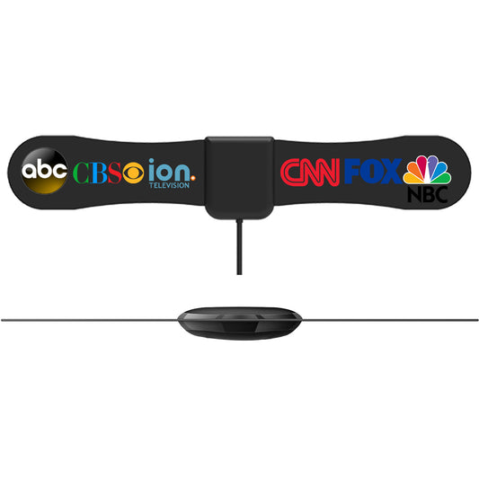 Ultra Thin TV Antenna - 2025 Updated Indoor Antenna For Smart TV And All Older TV's - Digital TV Antenna With High Gain Coaxial Cable