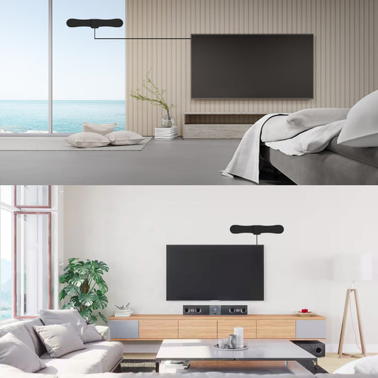 Ultra Thin TV Antenna - 2025 Updated Indoor Antenna For Smart TV And All Older TV's - Digital TV Antenna With High Gain Coaxial Cable