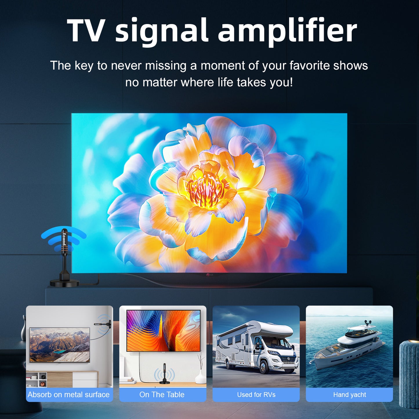TV Antenna for Smart TV, Remote Reception High Definition Digital Antenna With Amplifier Signal Booster, Support 4K 1080P Local Channels