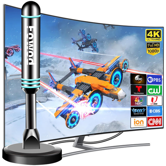 2025 Smart Indoor TV Antenna with Powerful Magnetic Base & 360° Rotation, Long Distance Reception, Easy Cable-Free Installation for Clear Local Channels