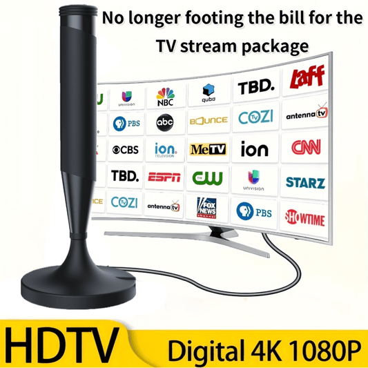 Smart Digital TV Antenna 2025 - HDTV Antenna with Super Strong Magnetic Base,360° Long-Range Reception for Local Channels