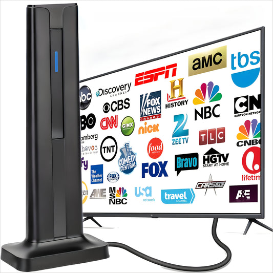 Smart TV Antenna Indoor/Outdoor Long Distance HD 1080P 4K Signal Amplifier, 360° Upgrade Signal Stable Reception Local - All Free Channels