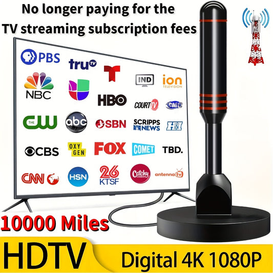 2025 Ultra HD Smart TV Antenna with Magnetic Base -  4K/1080P Digital HDTV| Compatible with Smart TVs | No Monthly Subscription Fees | Design with Magnetic Stand, Antenna For Smart TV