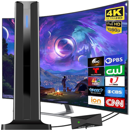 Digital Antenna for Smart TV Indoor, 2025 HD Antennas, 360°&Long Range Reception 4k 1080P for Local Channels