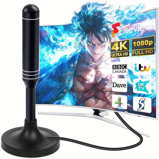 2025 Ultra HD Smart TV Antenna with Magnetic Base -  4K/1080P Digital HDTV| Compatible with Smart TVs | No Monthly Subscription Fees | Design with Magnetic Stand, Antenna For Smart TV