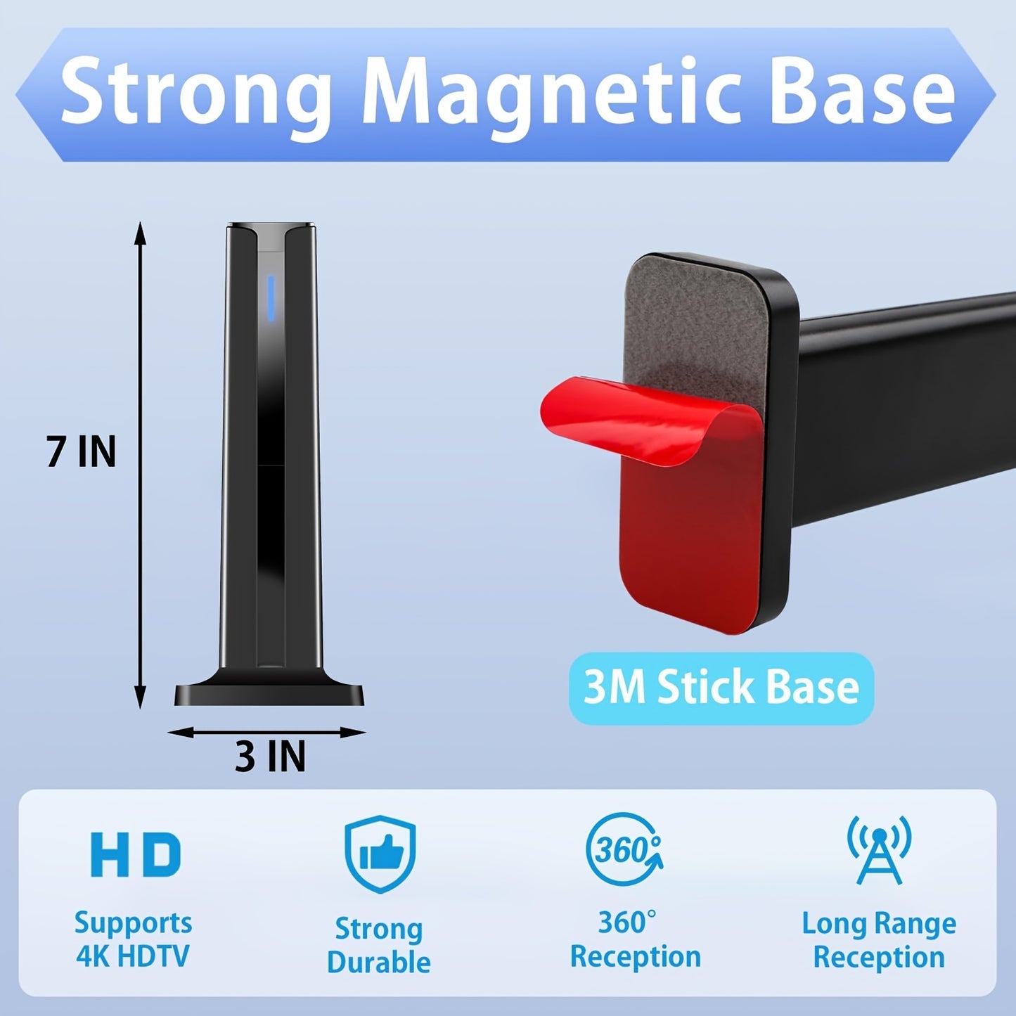 Satellite TV Antenna | Indoor/Outdoor Long Distance HD 1080P 4k Signal Amplifier, 360° Upgrade Signal Stable Reception, All Free Channels