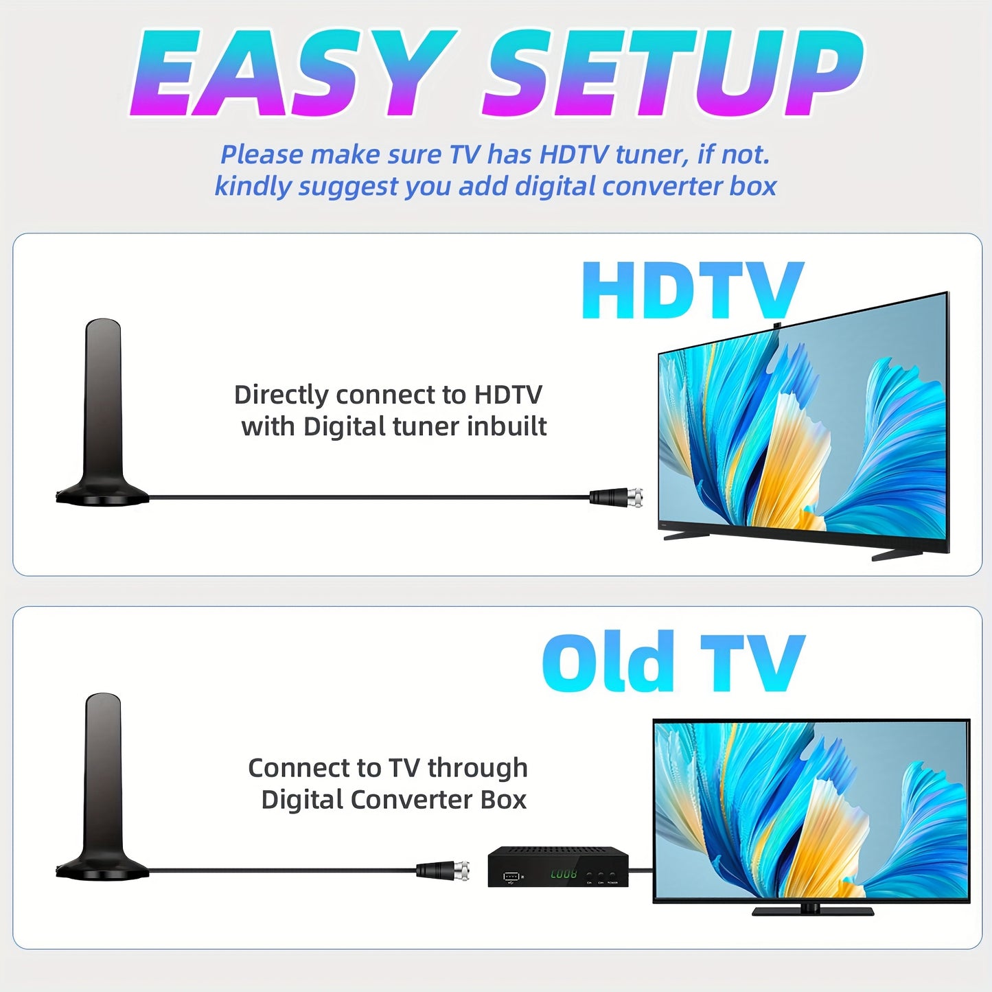 2026 Ultra High Definition TV Antenna for Free TV Channels, Support HDTV in 4K And 1080P