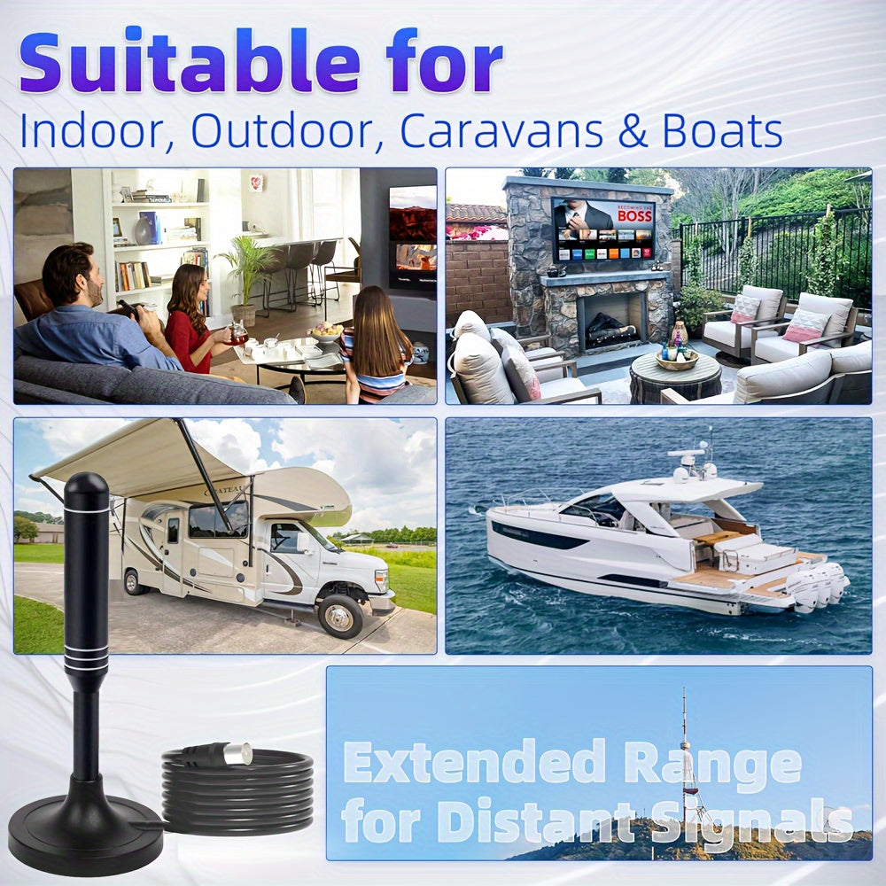 2025 Ultra HD Smart TV Antenna with Magnetic Base -  4K/1080P Digital HDTV| Compatible with Smart TVs | No Monthly Subscription Fees | Design with Magnetic Stand, Antenna For Smart TV