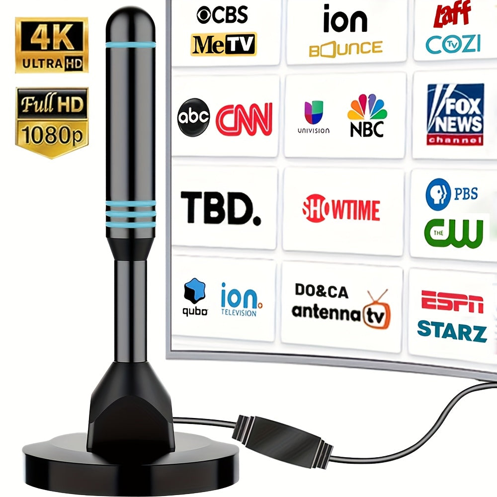 TV Antenna for Smart TV Indoor, 2026 Digital Indoor Antennas with Strong Magnetic Base, 360°&Long Range Reception TV Antenna for Local Channels