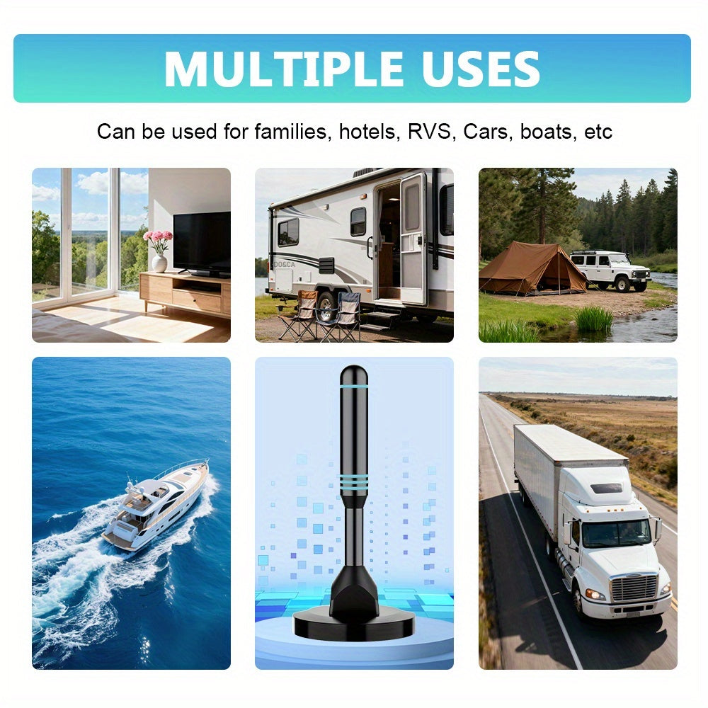 TV Antenna for Smart TV Indoor, 2026 Digital Indoor Antennas with Strong Magnetic Base, 360°&Long Range Reception TV Antenna for Local Channels